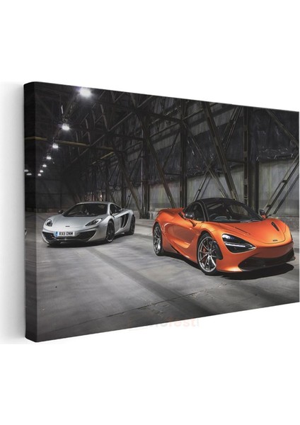 Mclaren 720S - Turuncu Süper Otomobil Ikilisi Kanvas Tablo modelleri
