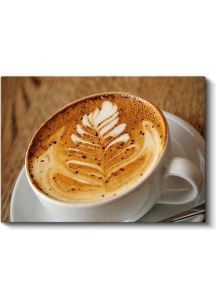 Latte Art - Yaprak Desenli Kahve Kanvas Tablo fiyatları
