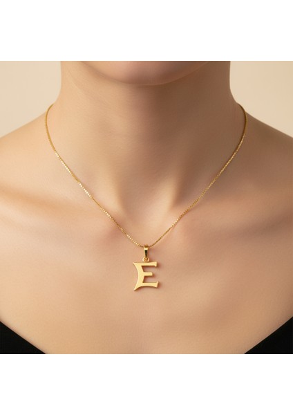 8 Ayar Altın Kolye Ucu Harf E GM9524 0.5 gr