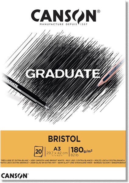 Graduate Bristol Defteri Blok 180 Gr. A3 20 Sayfa