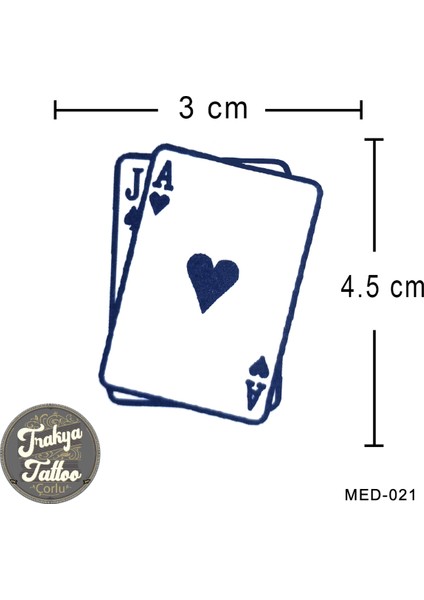 Yarı Kalıcı Dövme Poker Minimal Geçici Dövme MED-021