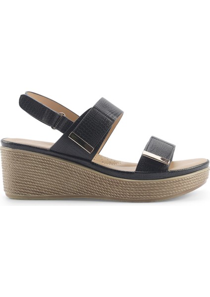 325096.Z 5fx Siyah Kadın Dolgu Topuk Sandalet