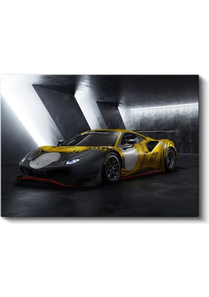 Ferrari 488 Gt Modificato - Yarış Otomobili Kanvas Tablo fiyatları