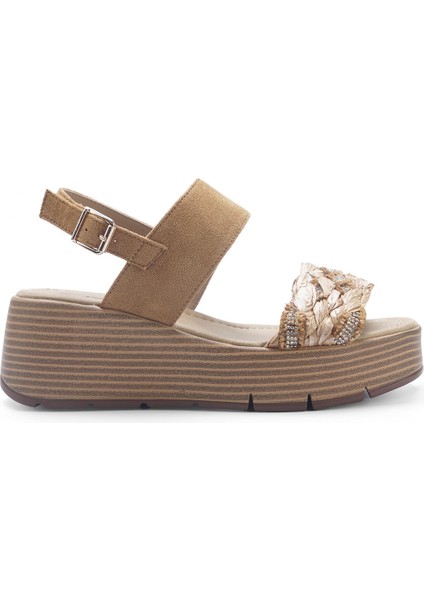 325099.Z 5fx Kahverengi Kadın Dolgu Topuk Sandalet