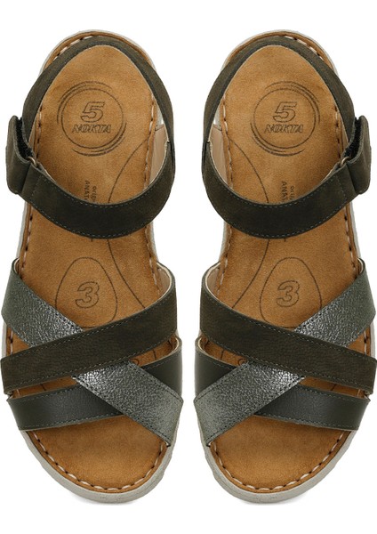 105502.Z5FX Haki Kadın Comfort Sandalet