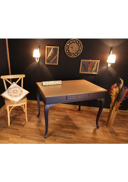 110 cm Çekmeceli Masif Lacivert Naturel Çalışma Masası fırsatları