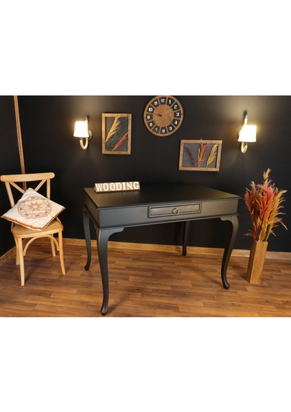 110 cm Çekmeceli Masif Siyah Çalışma Masası modelleri