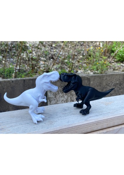 Dinosaur Dinazor Minik 10 cm Siyah ve Beyaz Renklerde