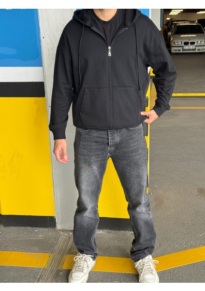 Erkek Overfit Fermuarlı Kapüşonlu Hırka fiyatları