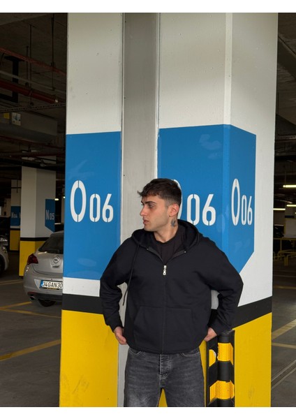 Erkek Overfit Fermuarlı Kapüşonlu Hırka fırsatları