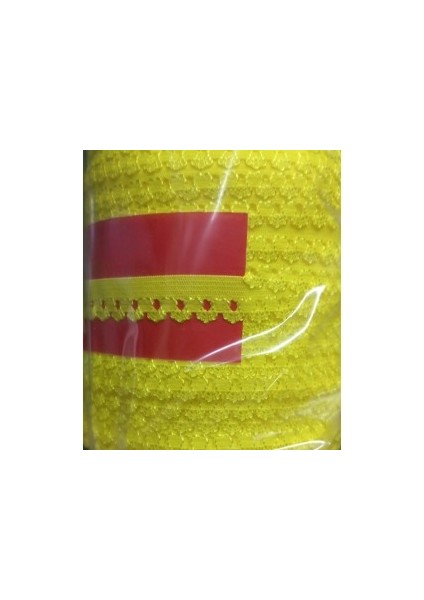 Çamaşır Lastiği Dantelli 1 cm 1 Metre Sarı