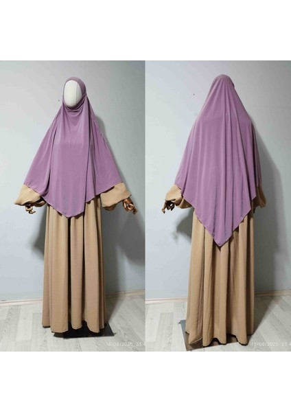 Maksi Boy Sandy Sufle Khimar Hazır Hijab Eşarp Leylak fırsatları