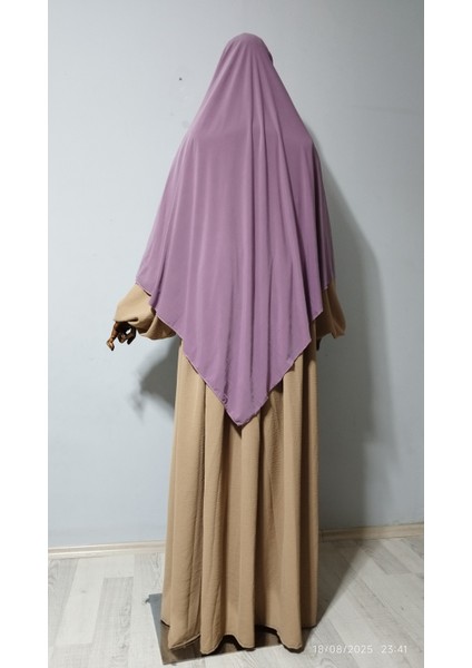 Maksi Boy Sandy Sufle Khimar Hazır Hijab Eşarp Leylak indirimleri