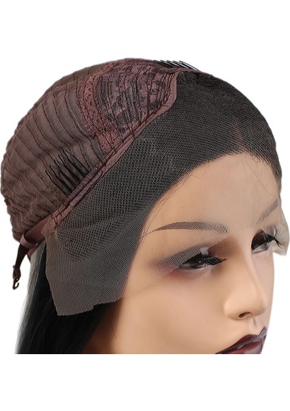 Fiber Sentetik Düz Uzun Tül Peruk - Siyah Gri Ombreli indirimleri