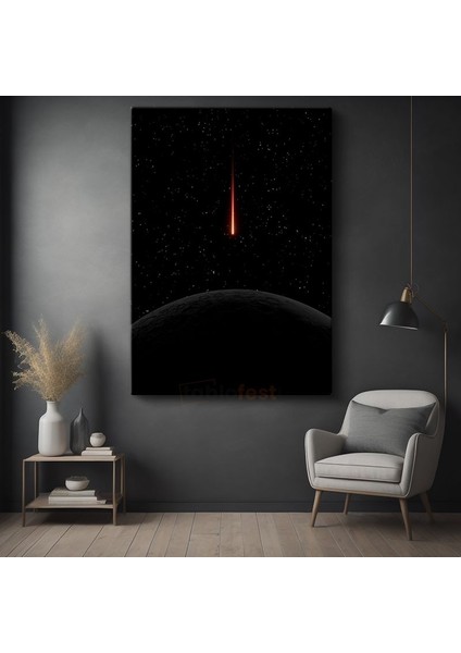 Meteor Yağmuru - Karanlık Gökyüzünde Işık Izi Kanvas Tablo