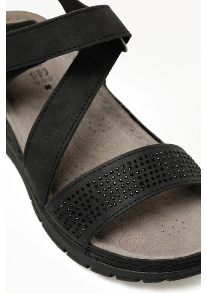 167004.Z5FX Siyah Kadın Düz Sandalet