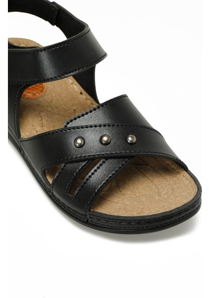 166987.Z5FX Siyah Kadın Düz Sandalet