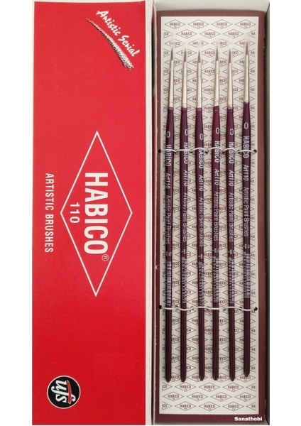 Habico 110 Samur Kılı Sulu ve Akrilik Boya Fırçası tezhip, minyatür-No:0 modelleri