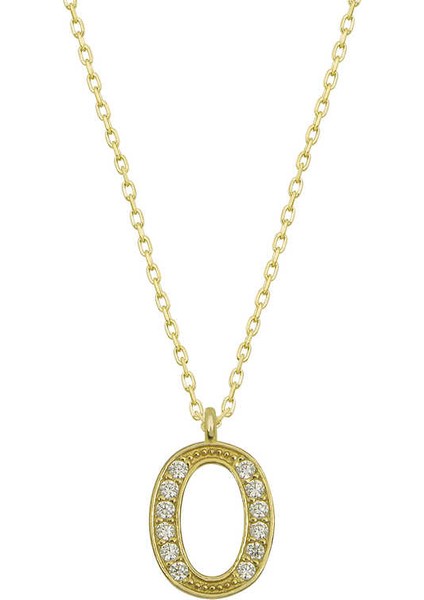 925 Ayar Gümüş O Harfi Kadın Gümüş Kolye T6622