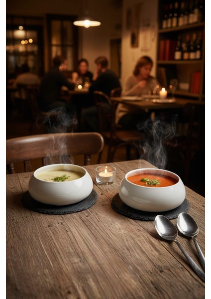 2’li Set Porselen Çorba, Tatlı ve Meze Kasesi 14X6 cm