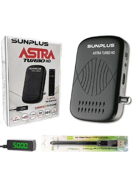 Yüksek Çözünürlüklü Wi-Fi Uydu Alıcısı, Siyah, Sinema Paketli, Turbo Teknolojili