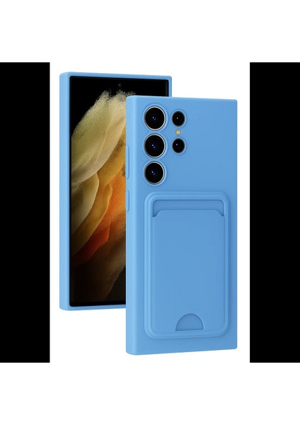 Samsung Galaxy S24 Ultra Kılıf Kelvin Kartvizitli Silikon - Mavi