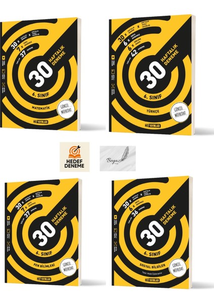Hız 6.sınıf 30 Haftalık Matematik Türkçe Fen Bilimleri Sosyal Bilgiler Denemeleri Hedef Deneme