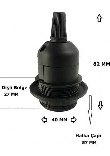 E27 Duylu 3 Metre Yerpuarlı (AÇ KAPAT ANAHTAR) Fişli Seyyar (2X0,50) (SİYAH) fiyatları