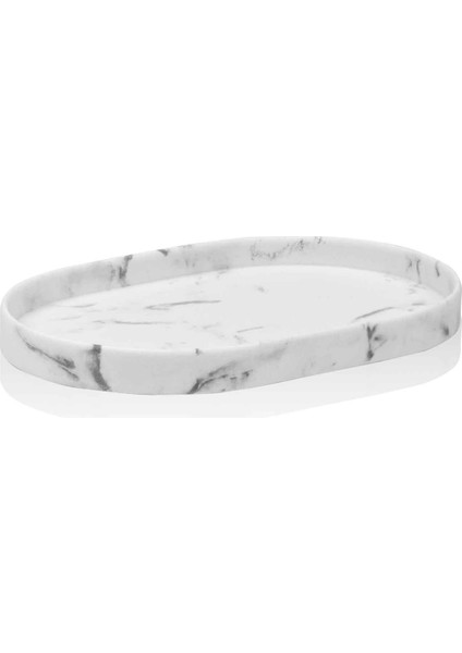 Marble Banyo Tepsisi Beyaz 30X20X3 cm