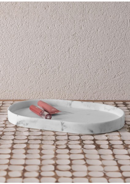 Marble Banyo Tepsisi Beyaz 30X20X3 cm modelleri
