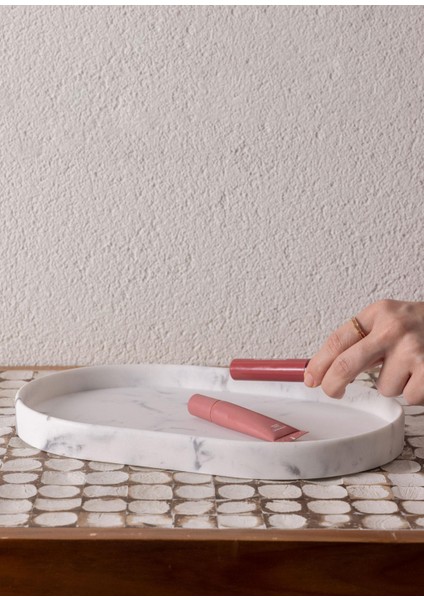 Marble Banyo Tepsisi Beyaz 30X20X3 cm fırsatları