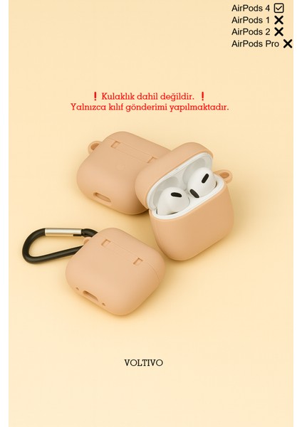 Airpods 4. Nesil Uyumlu Renkli Kir Tutmaz Silikon Kancalı Kılıf