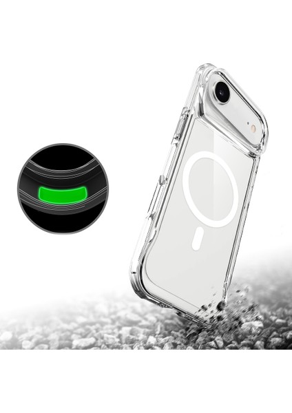 iPhone 17 Air Kılıf Zore M-Safe Şarj Özellikli T-Max M-Safe Kapak - Şeffaf
