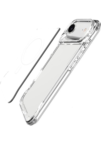 iPhone 17 Air Kılıf Zore M-Safe Şarj Özellikli T-Max M-Safe Kapak - Şeffaf