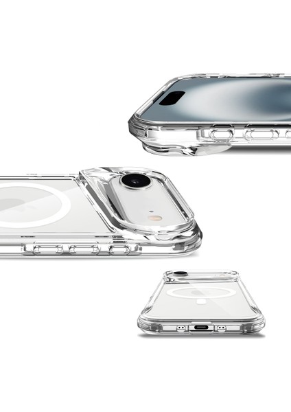 iPhone 17 Air Kılıf Zore M-Safe Şarj Özellikli T-Max M-Safe Kapak - Şeffaf