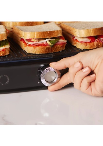 5 Kademeli Yanmaz Cam Yüzeyli Izgara ve Tost Makinesi, Çıkarılabilir Plakalar modelleri