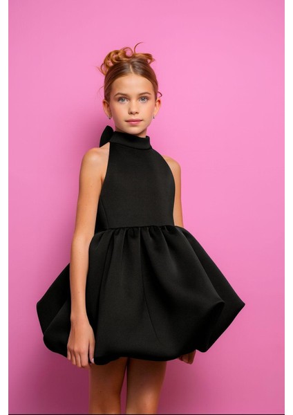 Kız Çocuk Sırt Detaylı Balon Elbise fiyatları