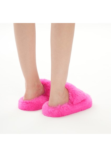 Fuşya Pembe Tüylü Terlik|pembe Tüylü Gelin Terliği| Parti, Ev, Kokoş, Eva Tabanlı Terlik|slipper