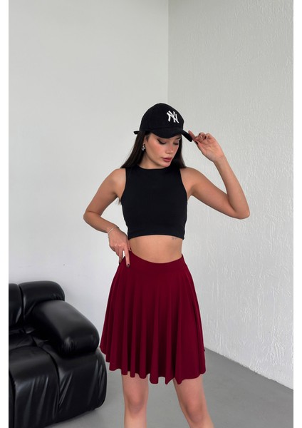 Kadın Kloş Model Volanlı Yumuşak Dokulu Esnek Beli Lastikli Sandy Kumaş Içi Şortlu Etek fiyatları