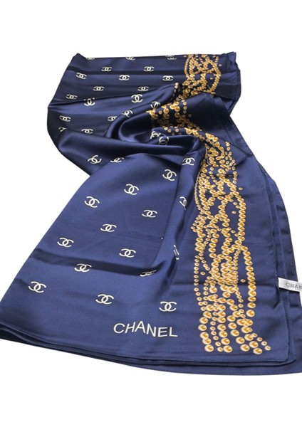 C Desen Incili Model Vual Ipek Şal Lacivert indirimleri