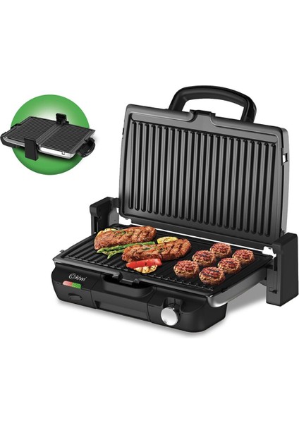 Siyah Izgara ve Tost Makinesi KSM-2453, Pratik ve Şık Tasarım