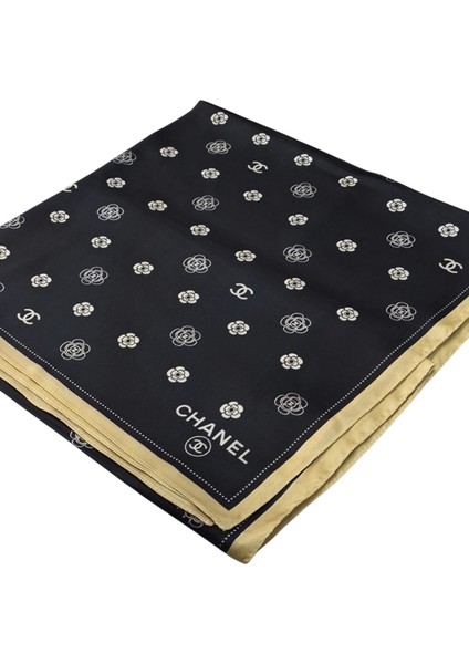 C Desen Logo Model Vual Ipek Şal Siyah Bej fiyatları