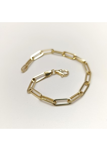 4.5mm Ataç Zincir Bileklik Künye 14 Ayar Altın Hd Videolu modelleri