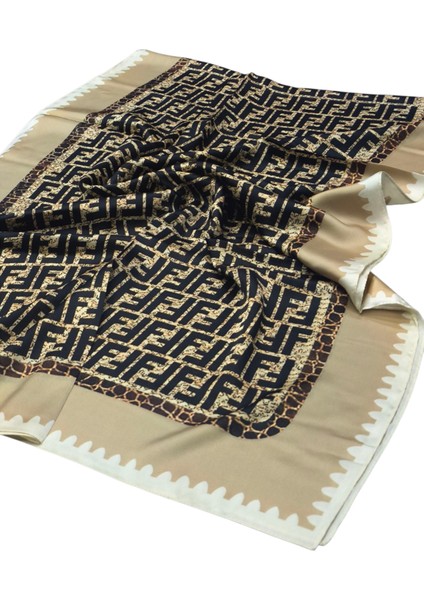 F Desen Vual Ipek Şal Bej Siyah fırsatları