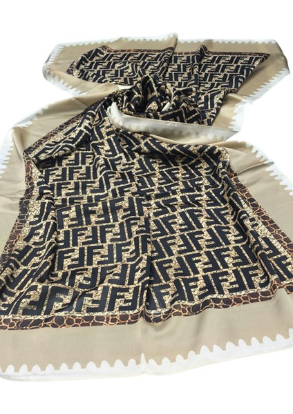 F Desen Vual Ipek Şal Bej Siyah indirimleri