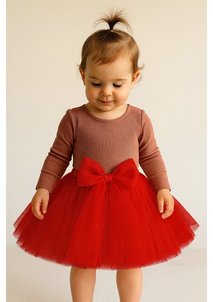 Kız Bebek Astarlı Önü Tokalı Beli Lastikli Kabarık Tütü Etek