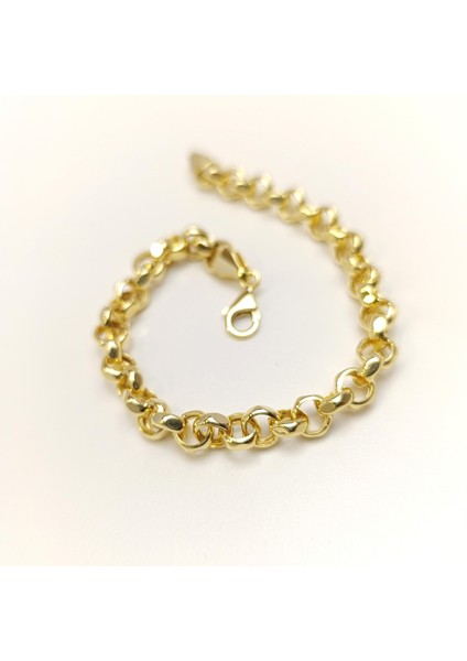 6.6mm Rolo Doç Zincir Bileklik Künye 14 Ayar Altın Hd Videolu modelleri