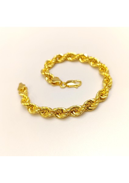 7.2mm Halat Burgu Zincir Bileklik Künye 14 Ayar Altın Hd Videolu modelleri