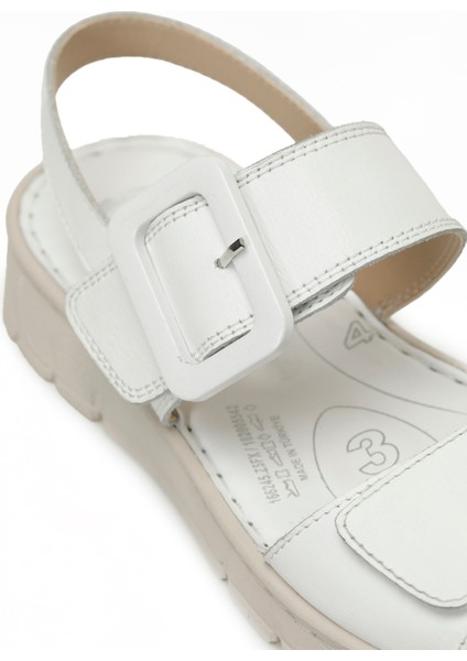 166245.Z5FX Beyaz Kadın Comfort Sandalet