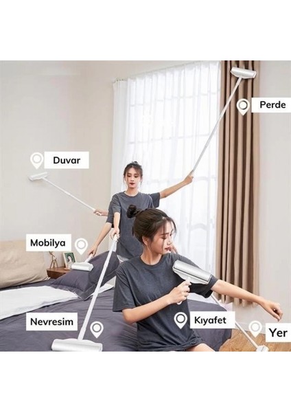 Pratik Temizlik Için Yapışkanlı Tüy Rulosu 24 cm Teleskopik Uzayabilen Saplı 2 Yedekli modelleri